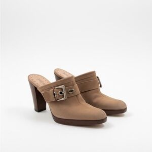 YSL Yves Saint Laurent Brown Suede Mule Heels Size 37